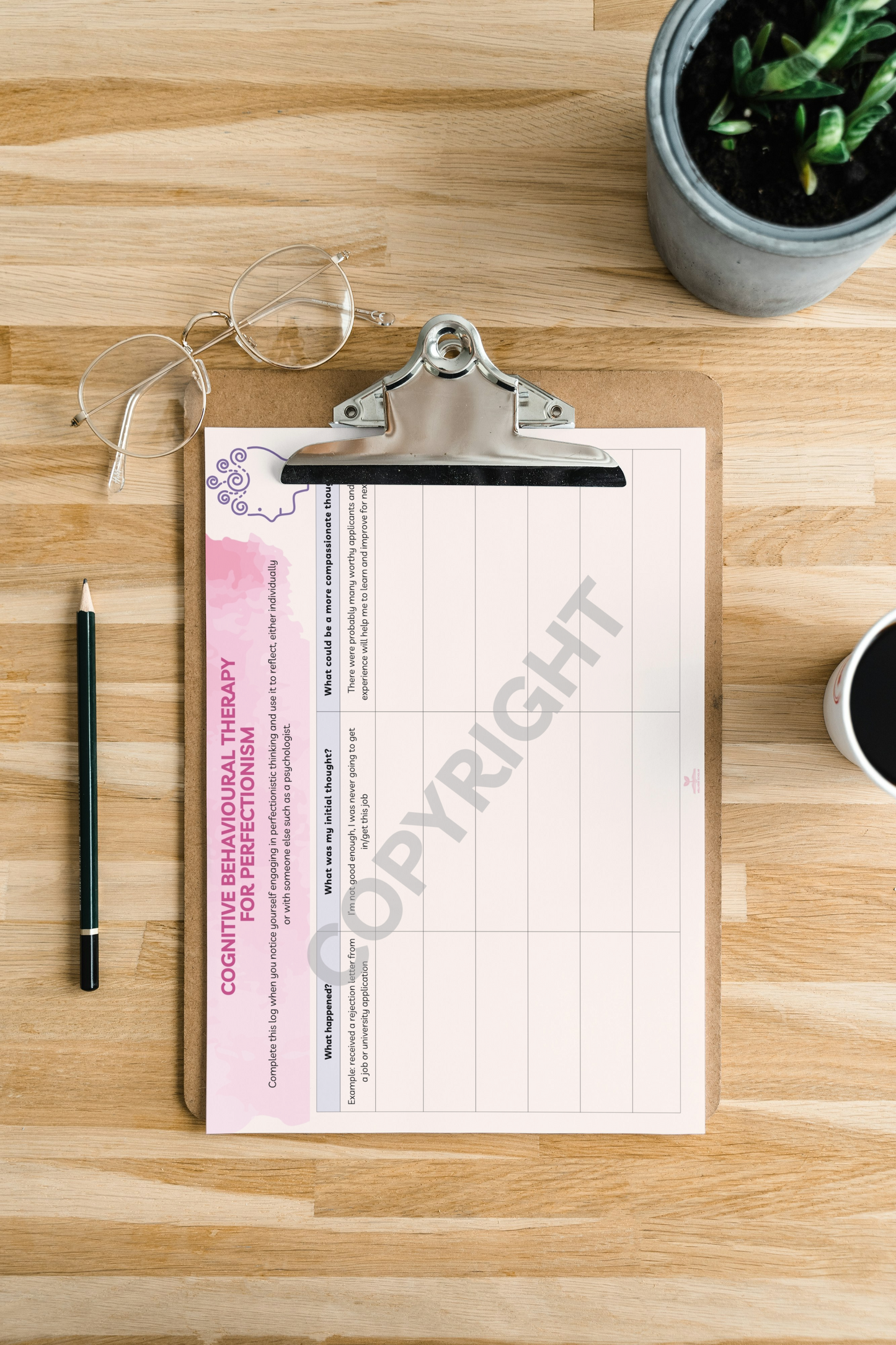 Perfectionism CBT Intervention 3-page Activity Pack