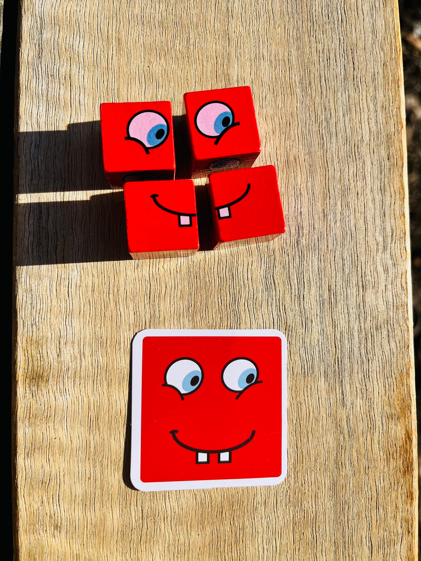 Wooden Block and Card Emotions Game