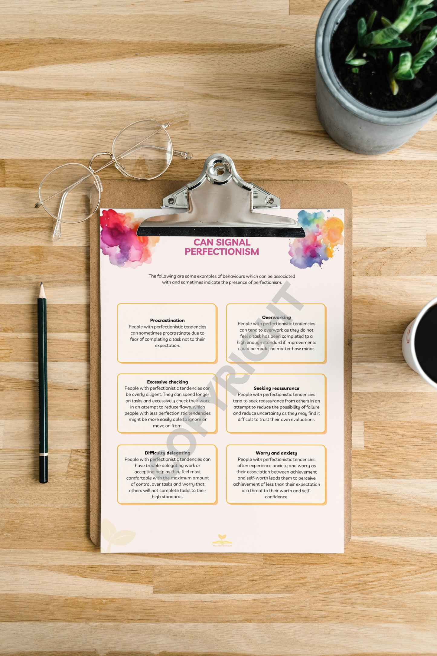 Perfectionism Foundations 3-page Activity Pack