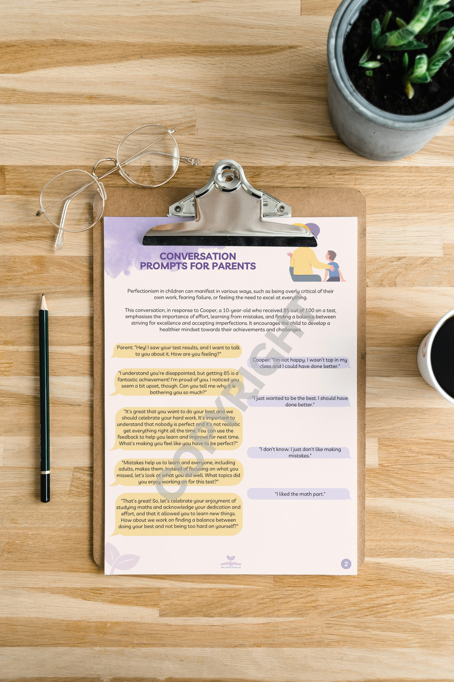 Perfectionism Parenting Tips 2-page Information Pack