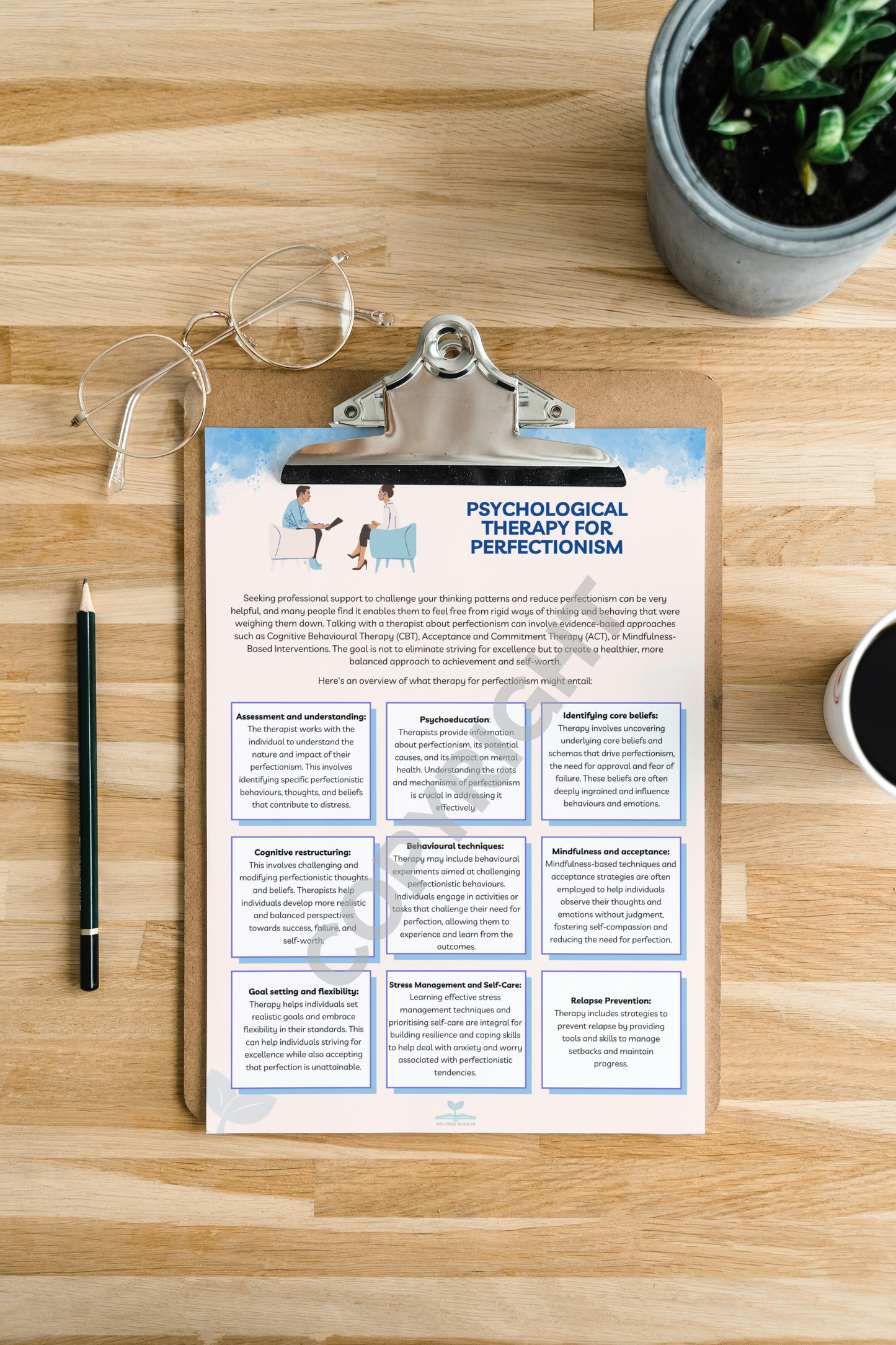 Perfectionism Therapeutic Interventions 2-page Information Pack